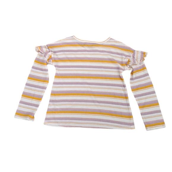 NWT Harper Canyon Girls Long Sleeve White Purple Stripe Top Ruffle Sleeve Size 5 - Picture 5 of 5